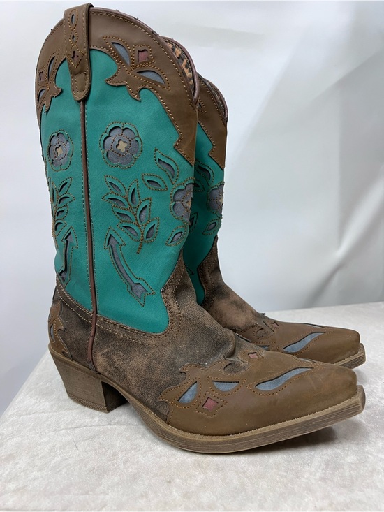 Laredo Shoes - Floral Western Cowboy Boots 9M rodeo festival Cowgirl distressed